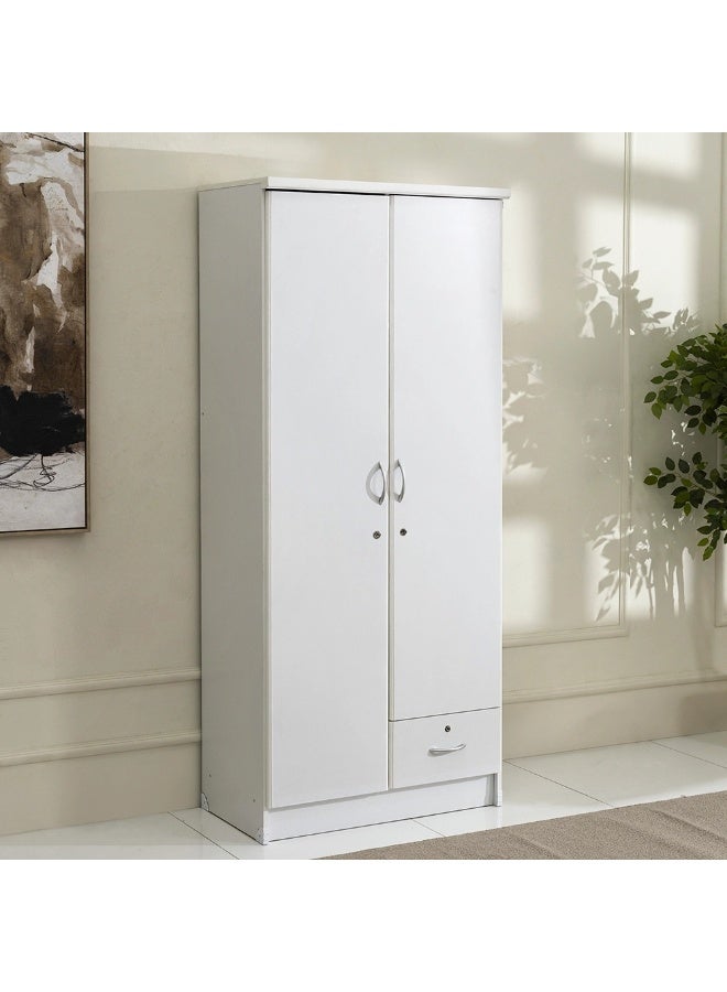 ABX HOME Riley 2 Door Wooden Wardrobe With One Lockable Drawer - Image 1